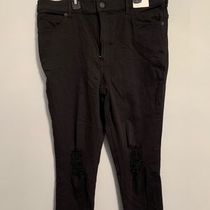 NWT Express distressed black Jeggings